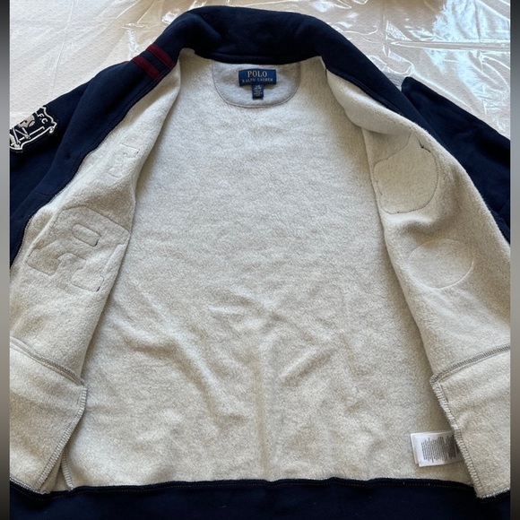 Polo Ralph Lauren Boys L 14-16 PREPPY STYLISH letterman cardigan - Picture 10 of 12